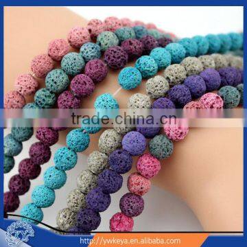 8mm colorful Volcanic rock lava round beads 15.5"