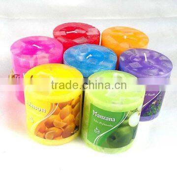 colourful pillar candles