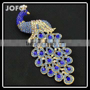 Wholesale Costume Jewelry China Peacock Crystal Peacock Brooches Blue Cheap