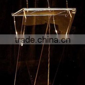 free standing high clear acrylic Z shaped lectern/podium/music stand/table