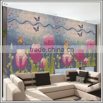 Kingo Manual Bamboo Louvers Blinds Roller Curtain