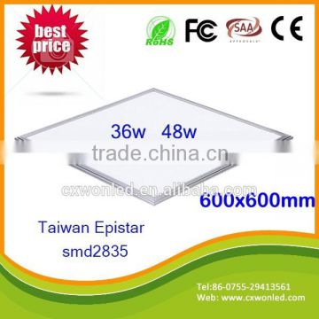 Taiwan Epistar 36w panel light led high luminous flux indoor led panel 600 600