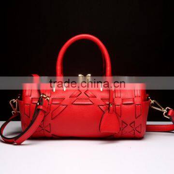 2016 new desgin women import genuine leather handbag, pillow bag