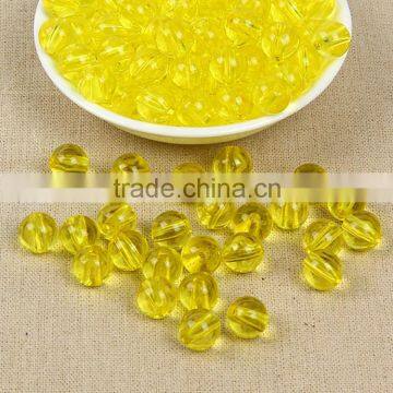 Yellow Color Wholesales 8mm to 20mm Stock Acrylic Clear Transparent Round Beads Supplier Cheap