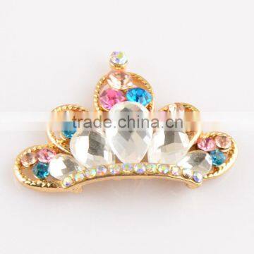 32mm Wholesales Gold Plating AAA Quality Alloy Crown Crystal Rhinestone Buttons for WeddingJewelry Garment Accessory