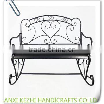 KZ8-06068 Antique Wrought Iron Patio Garden Rocking Bench