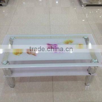 Glass Top Stainless Steel Base Coffee Table HY-1005 photo-2