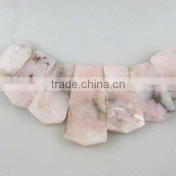 wholesale AB grade Pink Opal rectangle freeform for jewelry marking