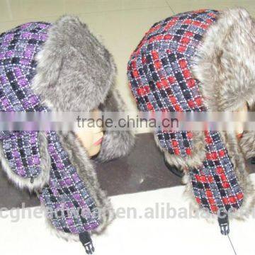 China manufacture wholesale fur hat/ russian style fur hat/ faux fur animal hat hood with paws