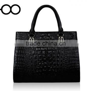 custom crocodile pu leather tote bag factory