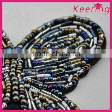 Keering Butterfly Design Handmade Embroidered Beaded Stone Appliques Wholesale WPH-1825 photo-2