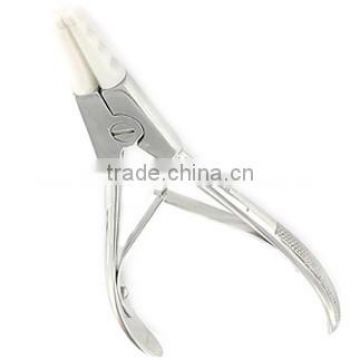 6" Inch ring Opening Tattoo Pliers Stainless Steel Forceps body Piercing Tools white hard Rubber Tips 6"