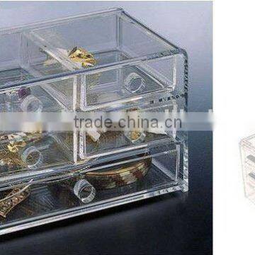 3 tiers acrylic jewelry box with 5 drawers