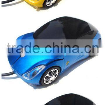 USB 2.0 Car Shape Mouse Black with working lights Auto Scroll Wheel