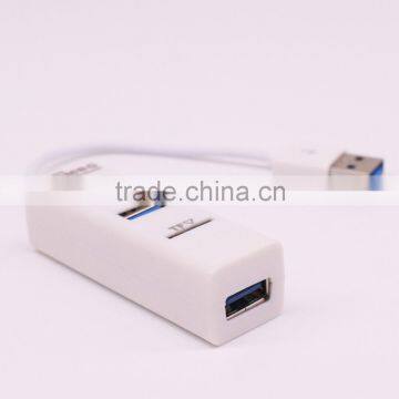 2016 usb 2.0 high speed charging 3 port usb hub white and black with OEM logo