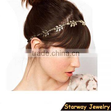 SW16532 Hot Selling Metal Elastic Hair Accessories Leaf Headband/