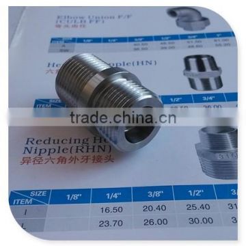 Customizing 5/8" G male stainless steel hydraulic round nipple