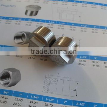 Threaded BSP Stainless steel pipe fitting Square Plug