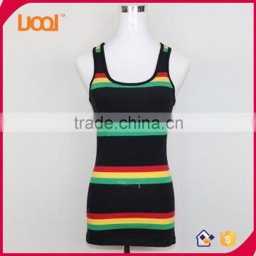 wholesale fashion women stripe gym tank tops of Guangzhou clothing