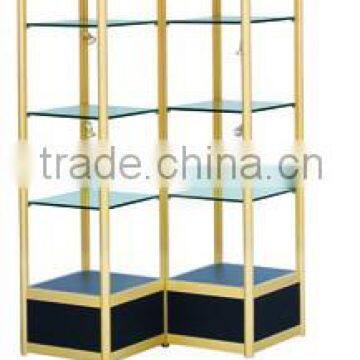 Two-connection prism aluminuim glass display cabinet Shot Glass Display Cabinet