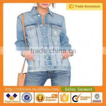 Vintage Cotton denim jackets for women in Blue