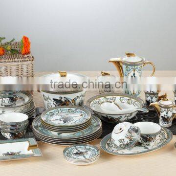 Home Wholesale Dark Red Tableware Dinnerware Set for German Porcelain Dinnerware photo-2