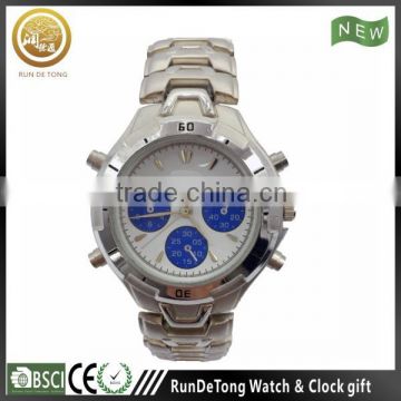 Silvery roman numberals three eyes six hands four buttons buy watch from china