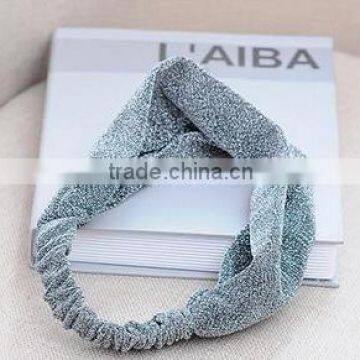 New Arrived Shiny Fabric Elastic Headband,Wide Fabric Headband For Women