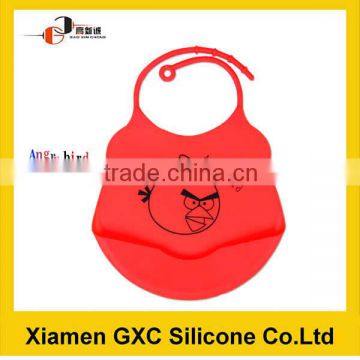 Soft silicone material cartoon pattern baby bib