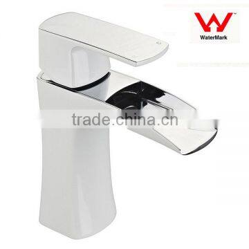 Chrome and White Modern Bathroom Designs Basin Faucet Waterfall Mixer Bathroom Fittings