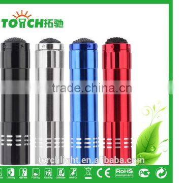 Colorful Mini 9 Leds Flashlight Waterproof Mini Torch Flashlight for 3*AAA Battery Led Aluminum Flahslight for Camping photo-3