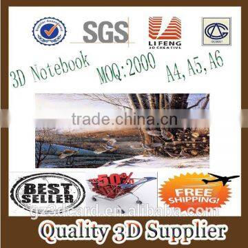 Guangzhou lifeng Custom spiral design A6 size 3d notebook