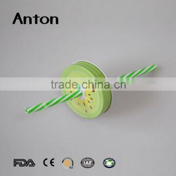 Kiwi Fruit Shaped Custom Straw Metal Tinplate Caps photo-5