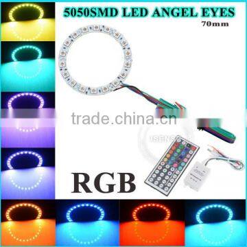 12v dc 60mm 70mm many sizes high quality Auto RGB SMD for cars suv trucks multi color rgb smd car halo light angel eye