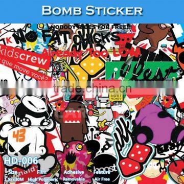 HD-006 Paypal Payment Air Bubble Free Car Body Lovely Bomb Sticker