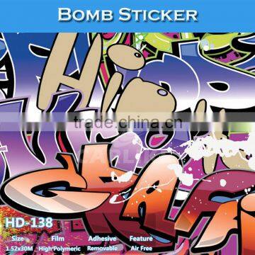 HD-138 High Definition Printing Bomb Vinyl Car Stickers 3D Car Film