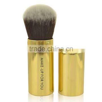 Gold Nylon Hair Makeup Retractable Powder Brush