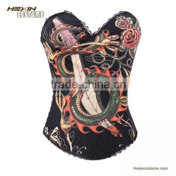 No MOQ Limit Black Women Dragon Pattern Abdominal Binder Corset