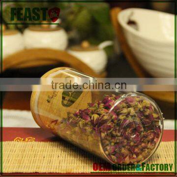 cheap glass jars , Glass sealed canister,Glass seal canister with bamboo lid