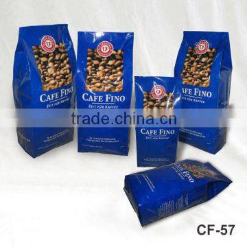 Plastic side gusset coffee bag with tin tie