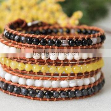 Sunny Earthy beads with Wrap Braceletlet