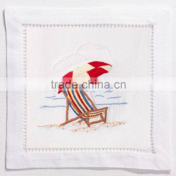 hand embroidery cocktail napkin