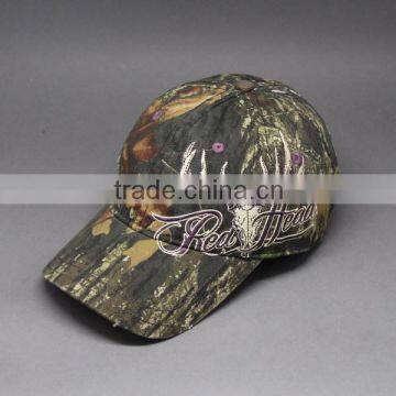 FASHION EMBROIDERY WASHED CAMO BASEBALL CAPS