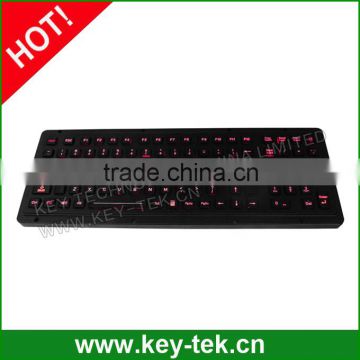 Rear panel mounting black industrial keyboard with numeric keypad function keys