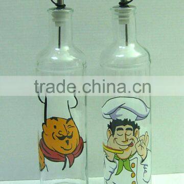 TW671K chef design glass oil bottle