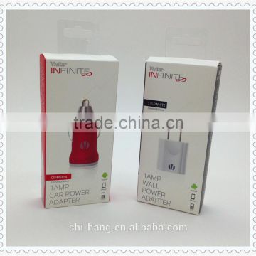 Color paper box packing for car charger & wall charger