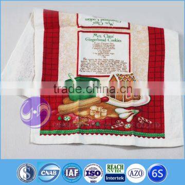 cheap plain white printed cotton christmas wholesale kitchen towel