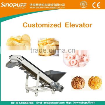 sinopuff snack food elevator/food elevator dumbwaiter/Inclined Conveyor For snack food