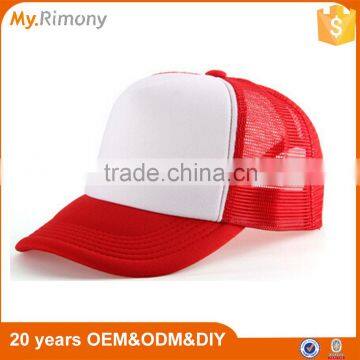100% polyester colorful mesh plain rope trucker cap
