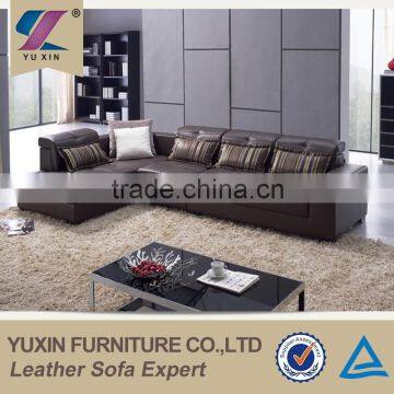 Living room leather sofa set designs/modern l-shape chesterfield leather sofa set